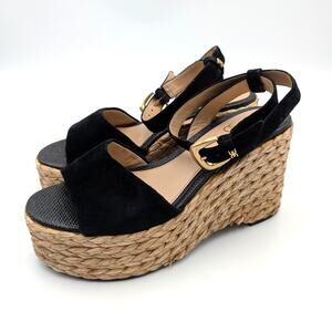 Sam Edelman April Platform Wedge Sandals Women's Black Size US9.5M EU40.5